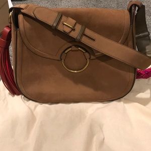 Tory Burch Brown Suede Shoulder Bag Used Once